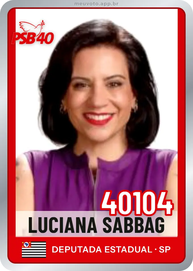 Carta de Luciana Sabbag, número 40104, PSB