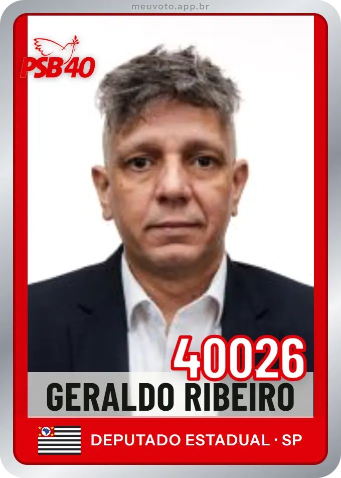 Carta de Geraldo Ribeiro, número 40026, PSB