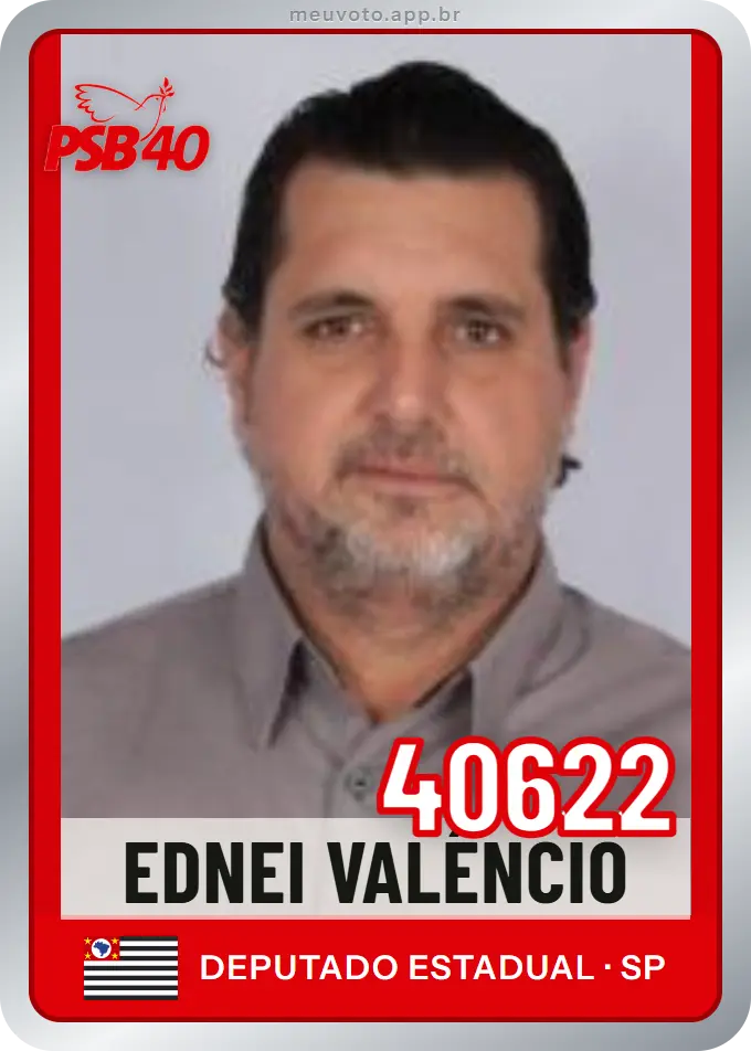 Carta de Ednei Valêncio, número 40622, PSB