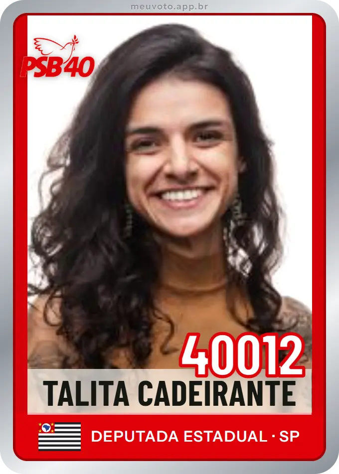 Carta de Talita Cadeirante, número 40012, PSB