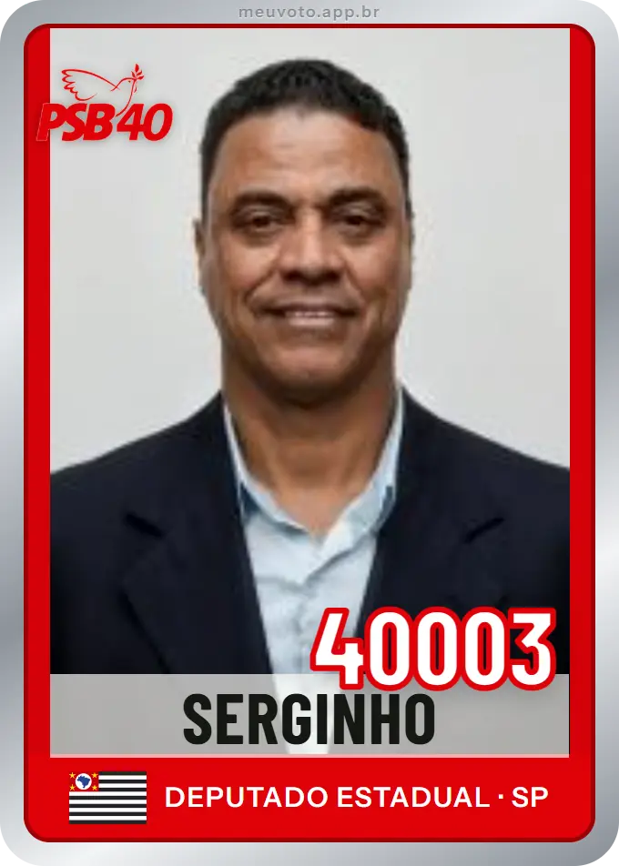 Carta de Serginho, número 40003, PSB