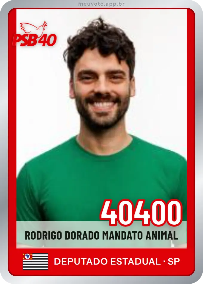 Carta de Rodrigo Dorado Mandato Animal, número 40400, PSB