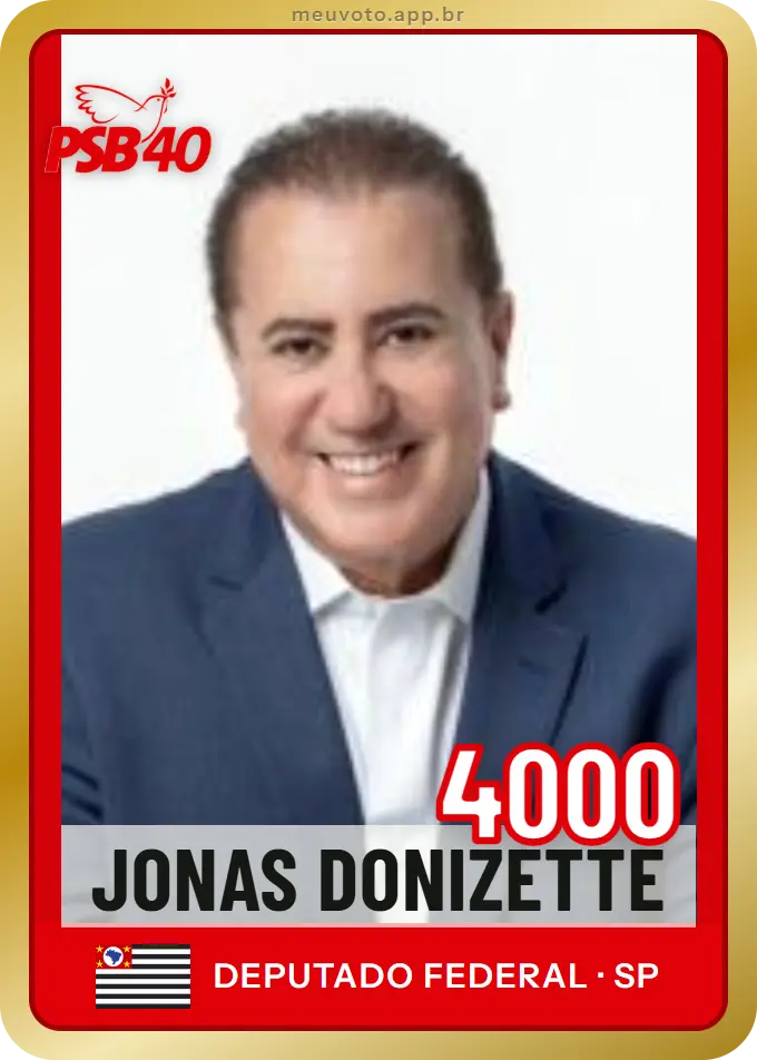 Carta de Jonas Donizette, número 4000, PSB
