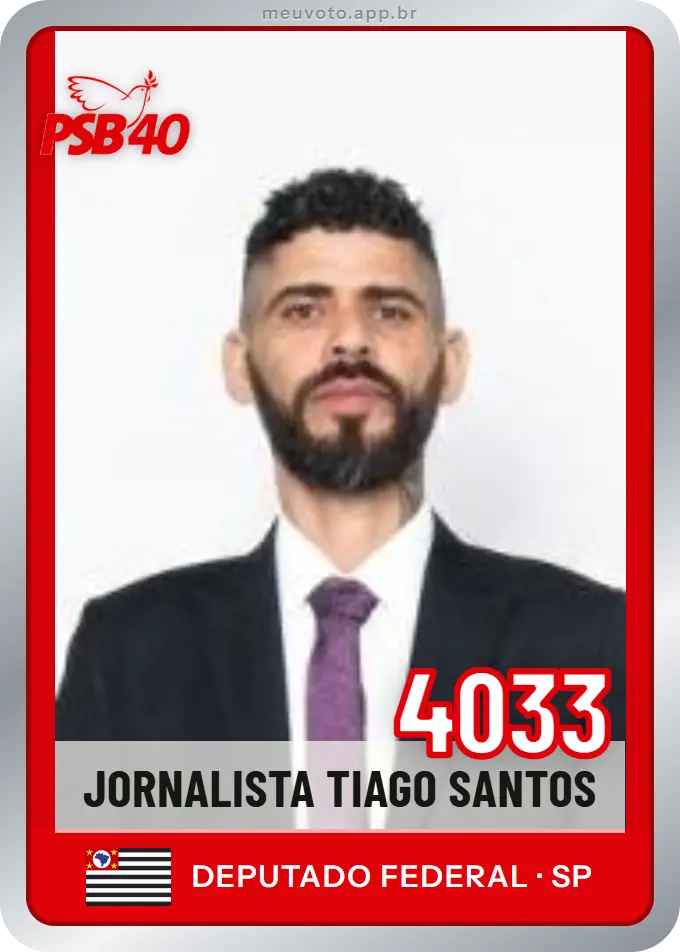 Carta de Jornalista Tiago Santos, número 4033, PSB