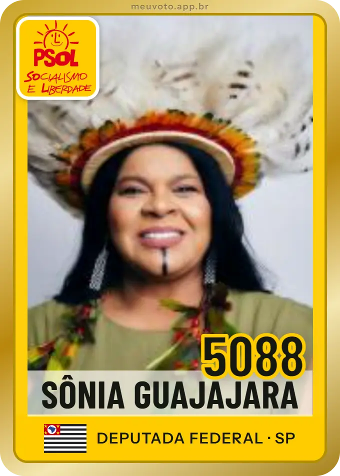 Carta de Sônia Guajajara, número 5088, PSOL
