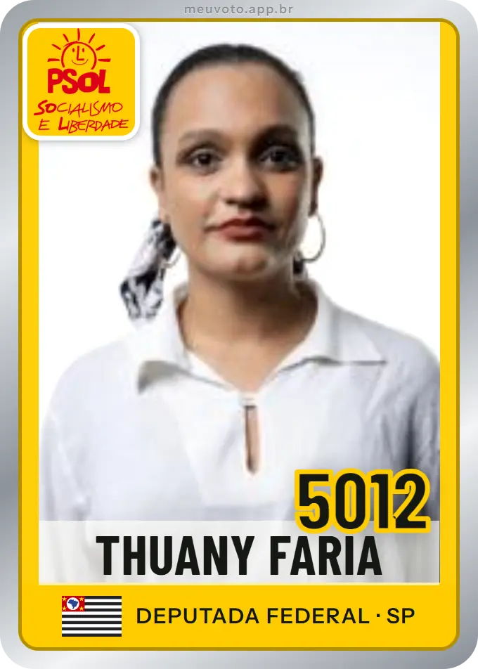 Carta de Thuany Faria, número 5012, PSOL