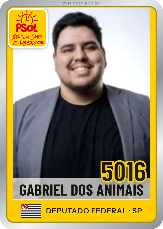 Carta de Gabriel dos Animais, número 5016, PSOL