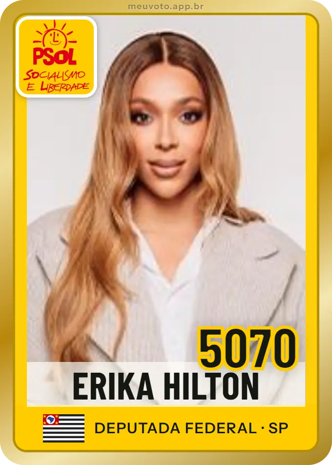 Carta de Erika Hilton, número 5070, PSOL