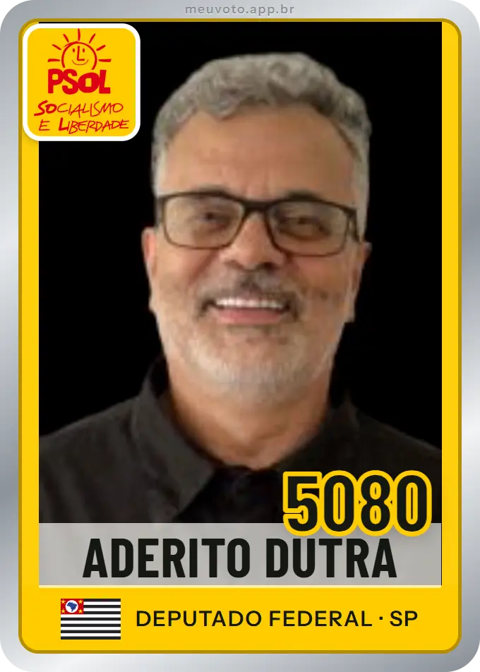 Carta de Aderito Dutra, número 5080, PSOL