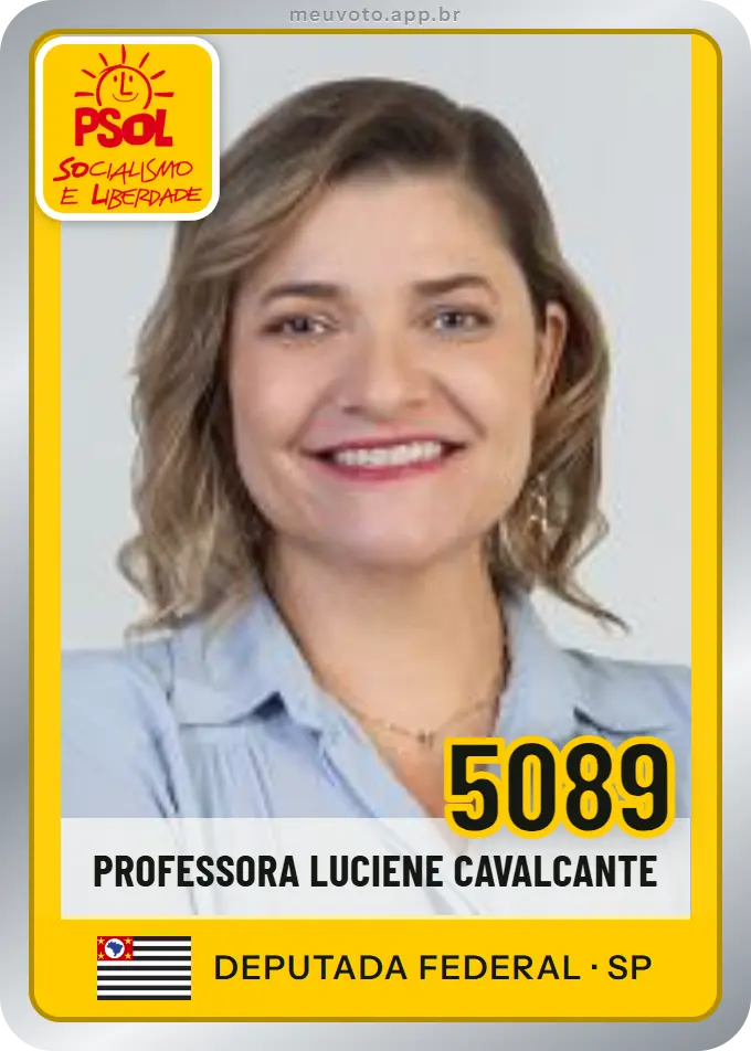 Carta de Professora Luciene Cavalcante, número 5089, PSOL