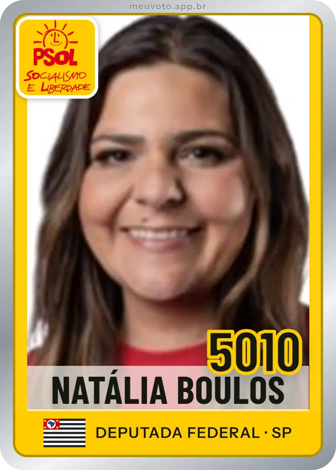 Carta de Natália Boulos, número 5010, PSOL