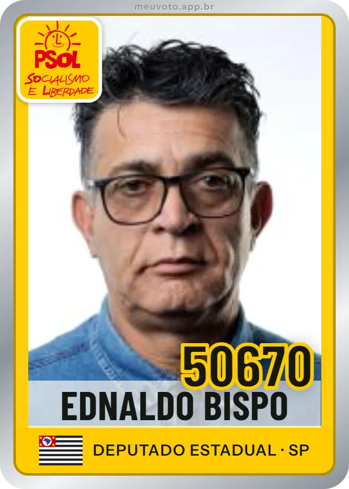 Carta de Ednaldo Bispo, número 50670, PSOL