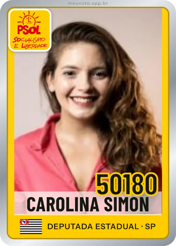 Carta de Carolina Simon, número 50180, PSOL