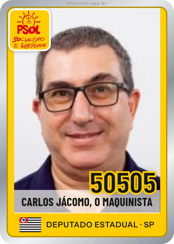 Carta de Carlos Jácomo, O Maquinista, número 50505, PSOL