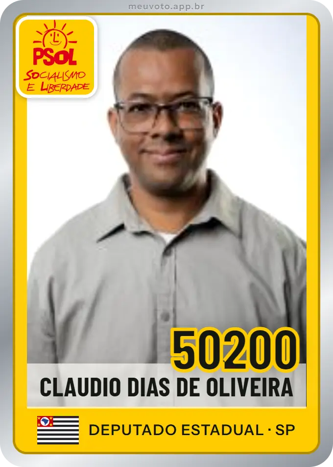Carta de Claudio Dias de Oliveira, número 50200, PSOL