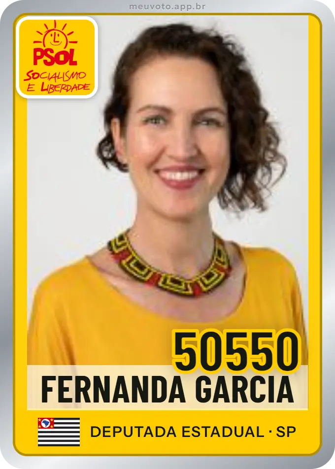 Carta de Fernanda Garcia, número 50550, PSOL