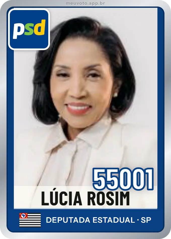 Carta de Lúcia Rosim, número 55001, PSD