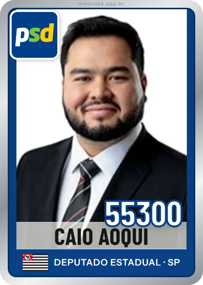 Carta de Caio Aoqui, número 55300, PSD