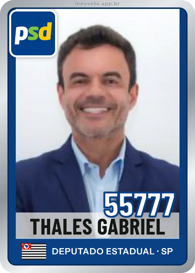 Carta de Thales Gabriel, número 55777, PSD