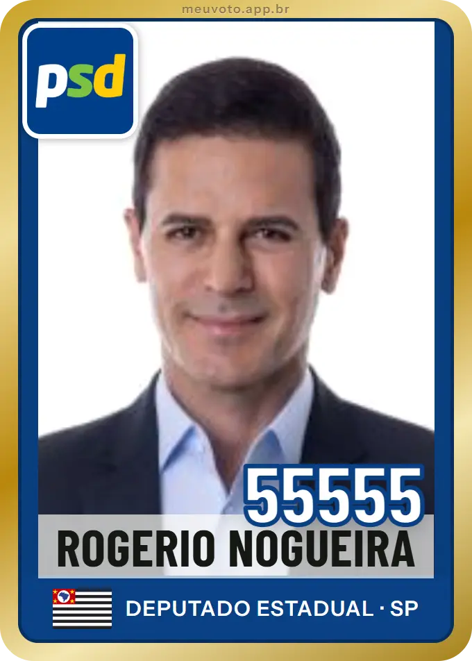 Carta de Rogerio Nogueira, número 55555, PSD