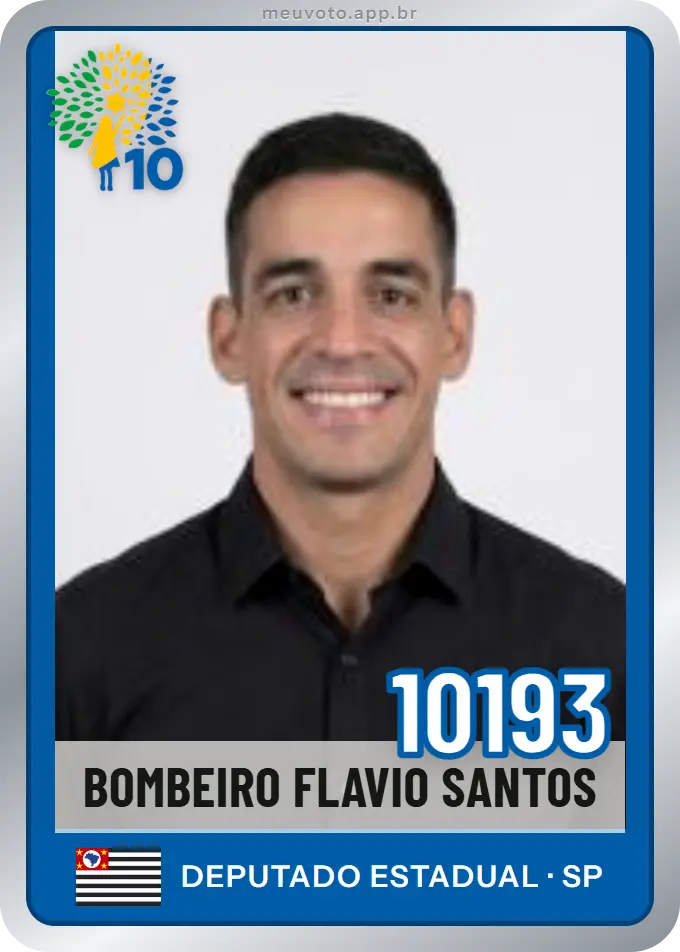 Carta de Bombeiro Flavio Santos, número 10193, Republicanos