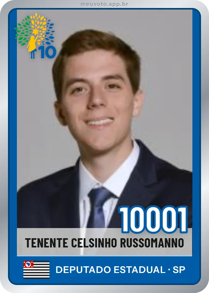 Carta de Tenente Celsinho Russomanno, número 10001, Republicanos