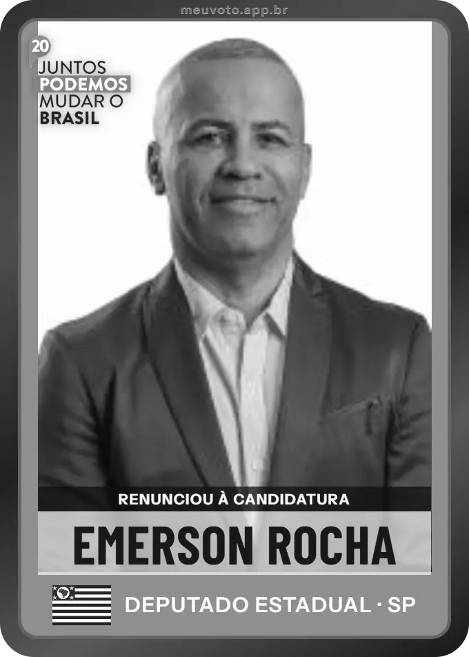 Carta de Emerson Rocha, Podemos. Renunciou à candidatura e não vai à urna.