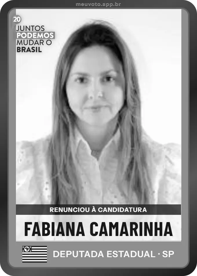 Carta de Fabiana Camarinha, Podemos. Renunciou à candidatura e não vai à urna.