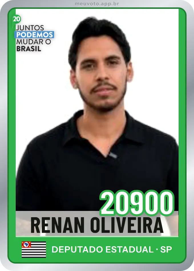 Carta de Renan Oliveira, número 20900, Podemos