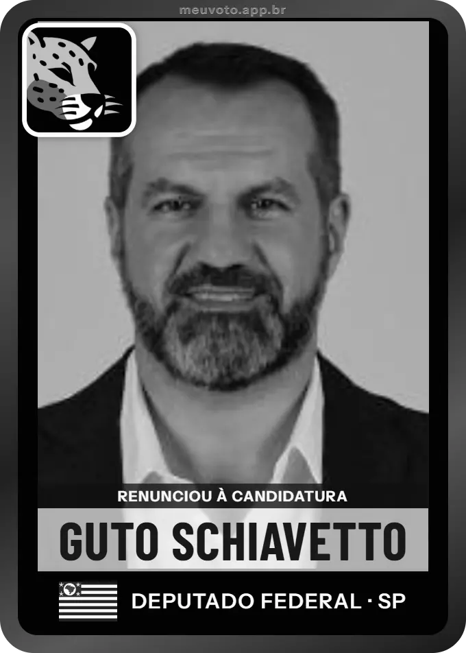 Carta de Guto Schiavetto, Missão. Renunciou à candidatura e não vai à urna.