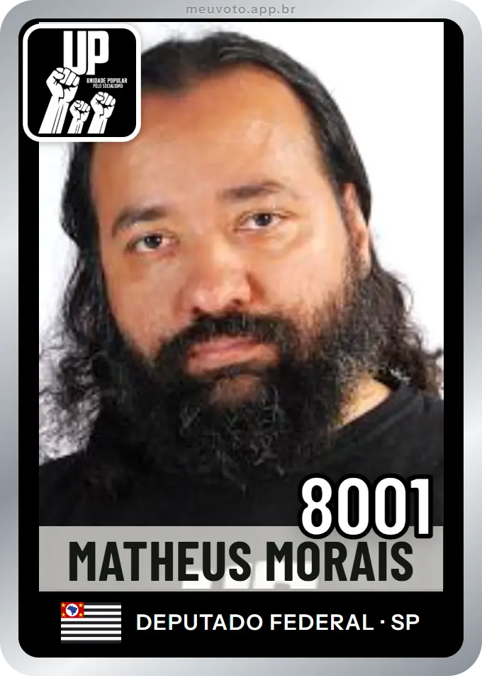 Carta de Matheus Morais, número 8001, UP