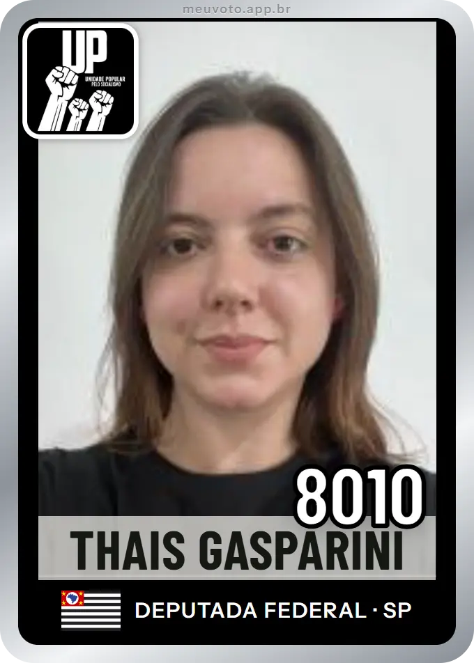 Carta de Thais Gasparini, número 8010, UP