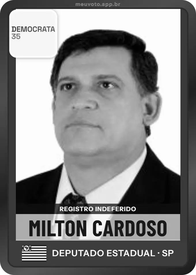 Carta de Milton Cardoso, Democrata. Teve o registro indeferido pelo TSE e não vai à urna.