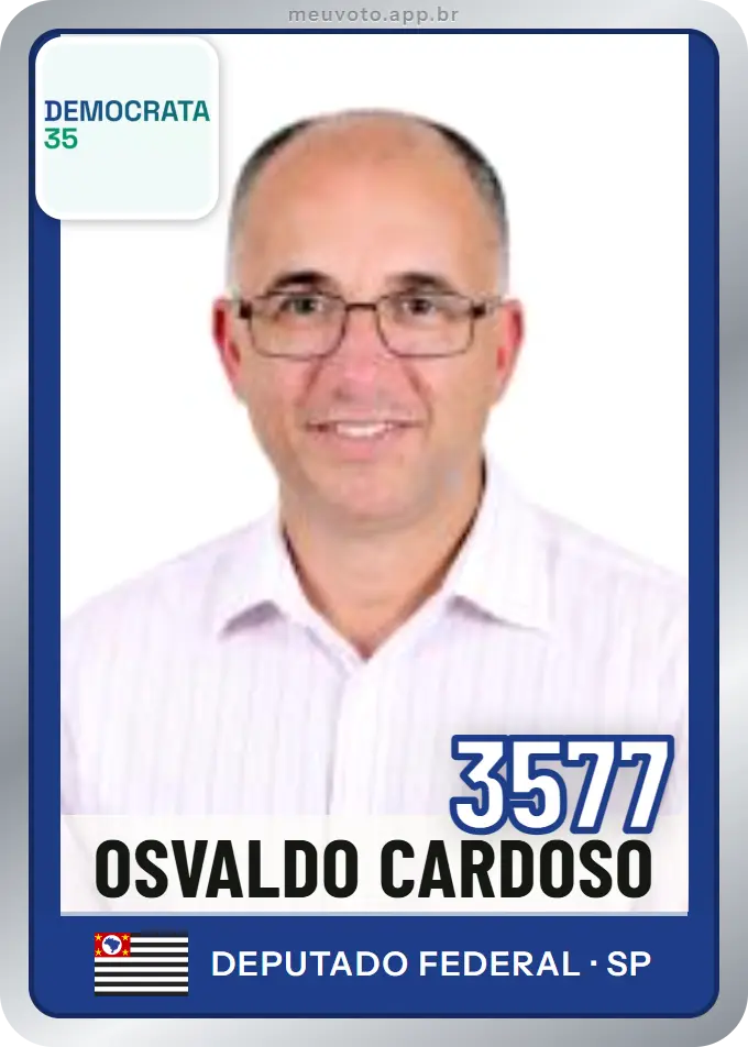 Carta de Osvaldo Cardoso, número 3577, Democrata
