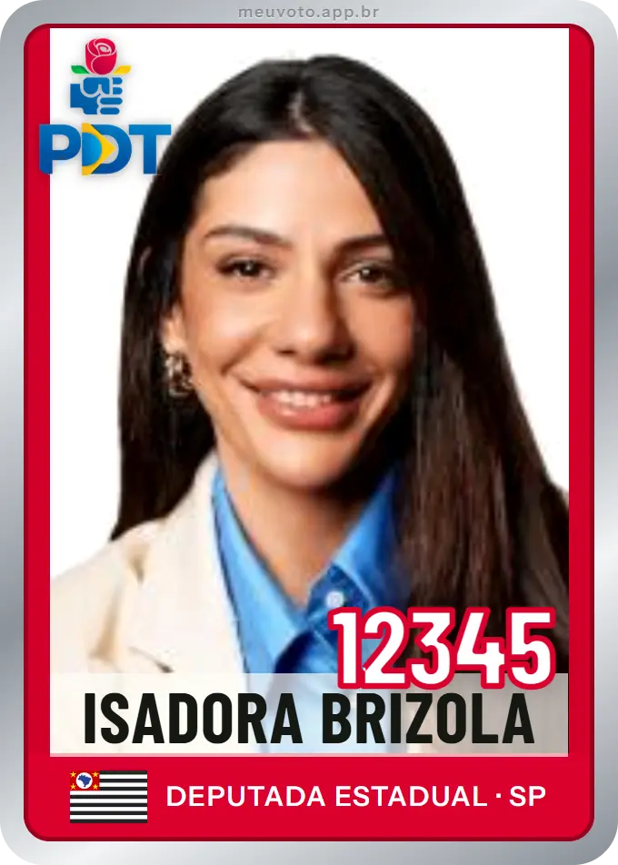 Carta de Isadora Brizola, número 12345, PDT