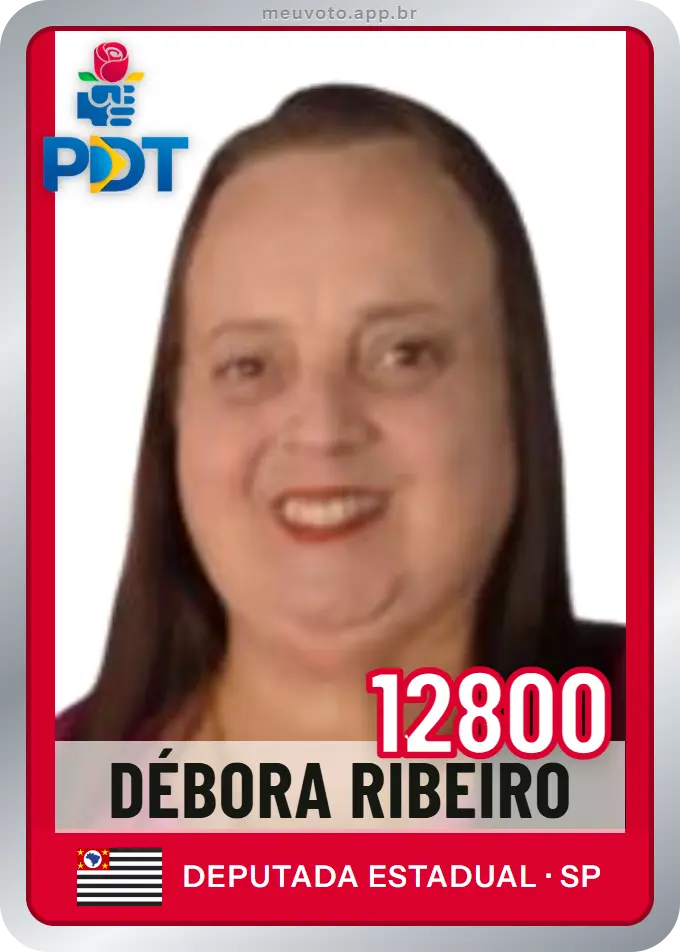 Carta de Débora Ribeiro, número 12800, PDT