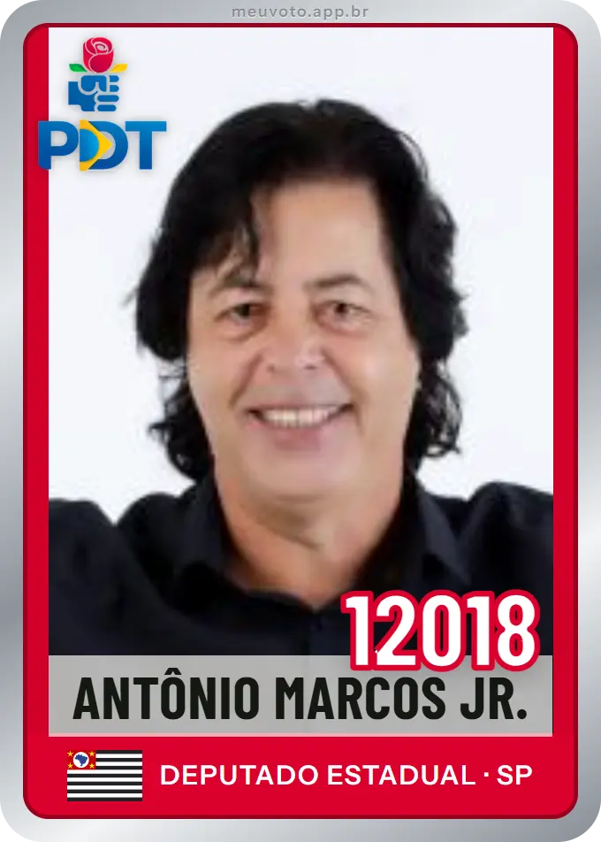 Carta de Antônio Marcos Jr., número 12018, PDT