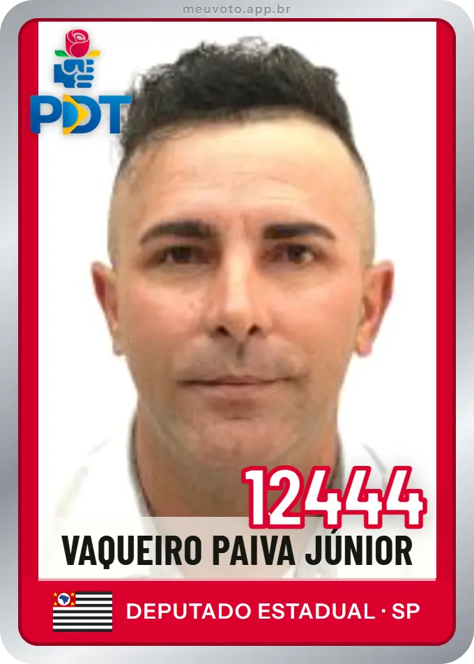 Carta de Vaqueiro Paiva Júnior, número 12444, PDT