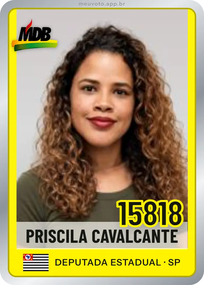 Carta de Priscila Cavalcante, número 15818, MDB