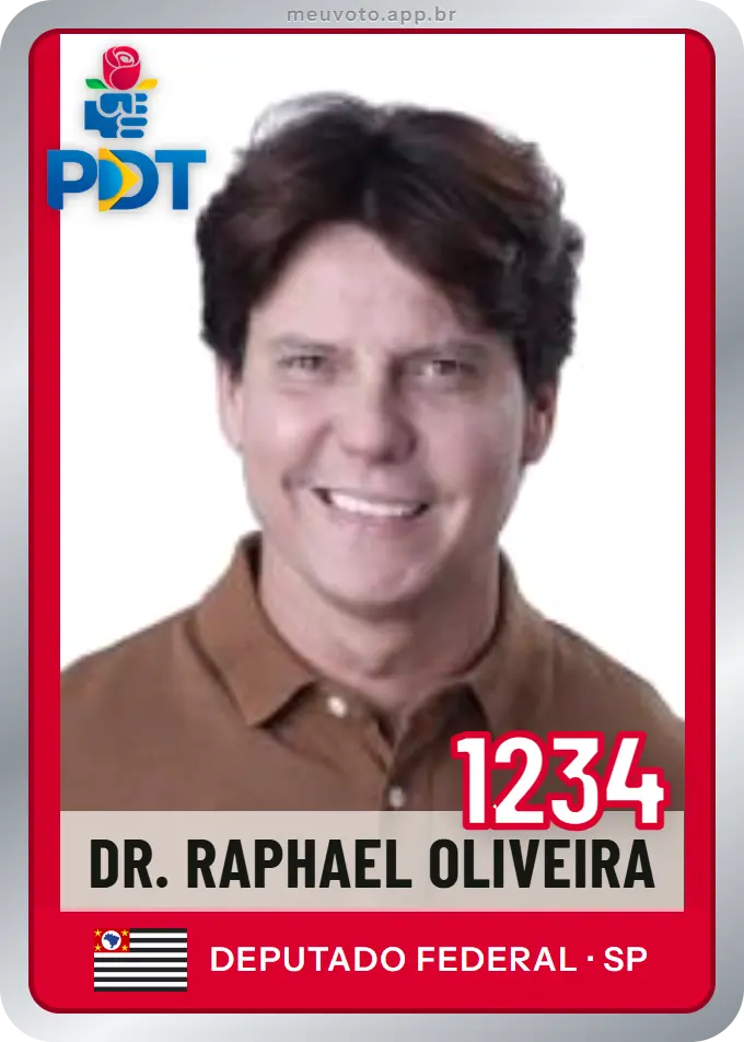Carta de Dr. Raphael Oliveira, número 1234, PDT