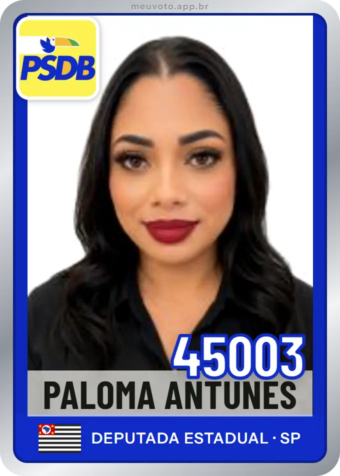 Carta de Paloma Antunes, número 45003, PSDB