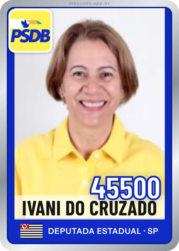 Carta de Ivani do Cruzado, número 45500, PSDB