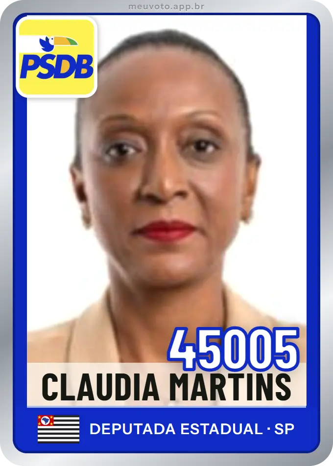 Carta de Claudia Martins, número 45005, PSDB