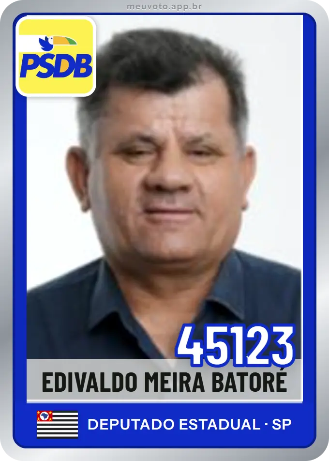 Carta de Edivaldo Meira Batoré, número 45123, PSDB