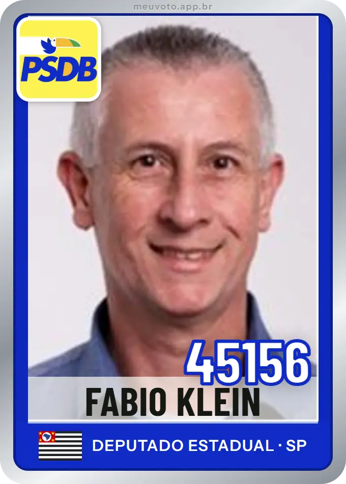 Carta de Fabio Klein, número 45156, PSDB