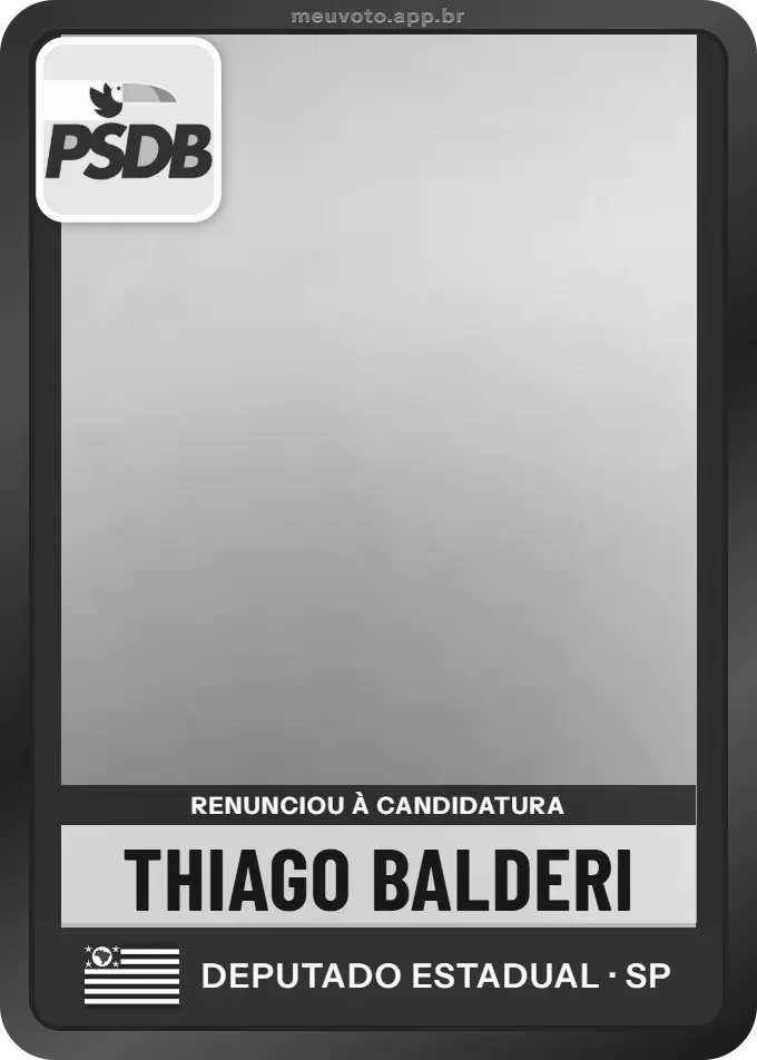 Carta de Thiago Balderi, PSDB. Renunciou à candidatura e não vai à urna.