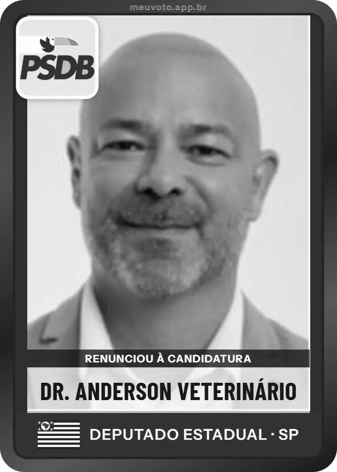 Carta de Dr. Anderson Veterinário, PSDB. Renunciou à candidatura e não vai à urna.