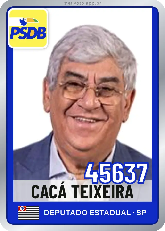 Carta de Cacá Teixeira, número 45637, PSDB