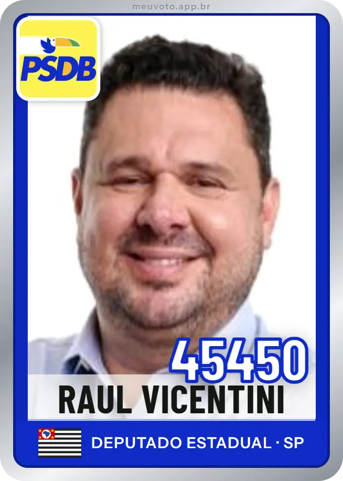 Carta de Raul Vicentini, número 45450, PSDB
