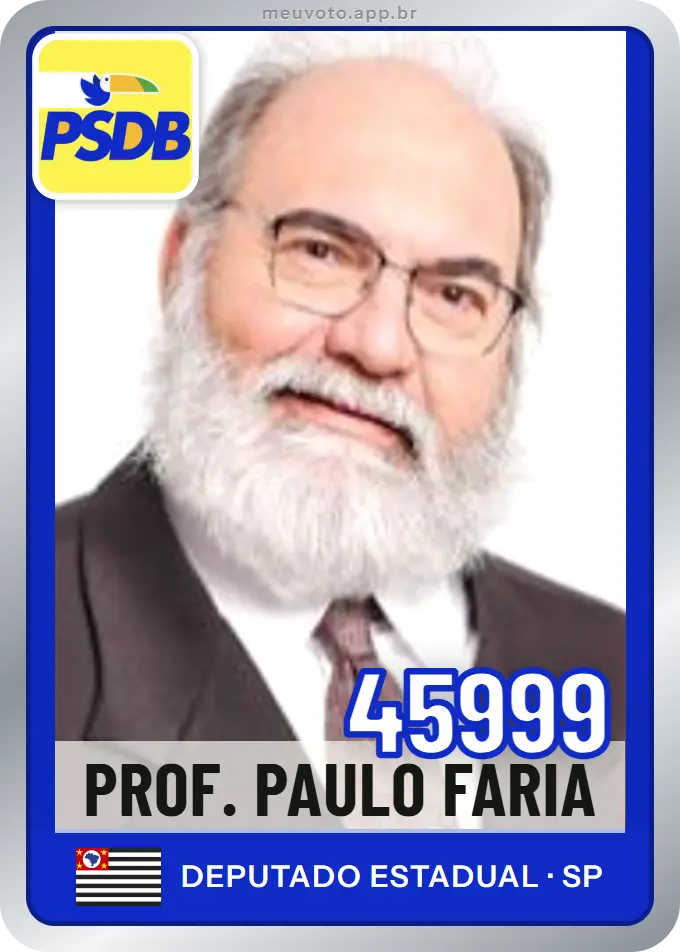 Carta de Prof. Paulo Faria, número 45999, PSDB